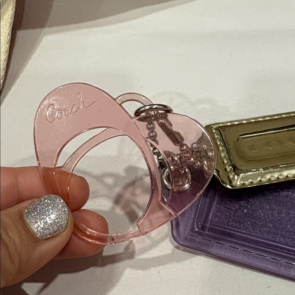 Vintage Coach Confirmed Poppy Hangtags Set Strap Authentic Purple Pink Metallic - Picture 5 of 8